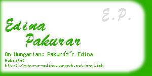 edina pakurar business card